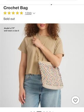 The Sak Lucia Multicolor Crochet beaded Crossbody Bag - Cream